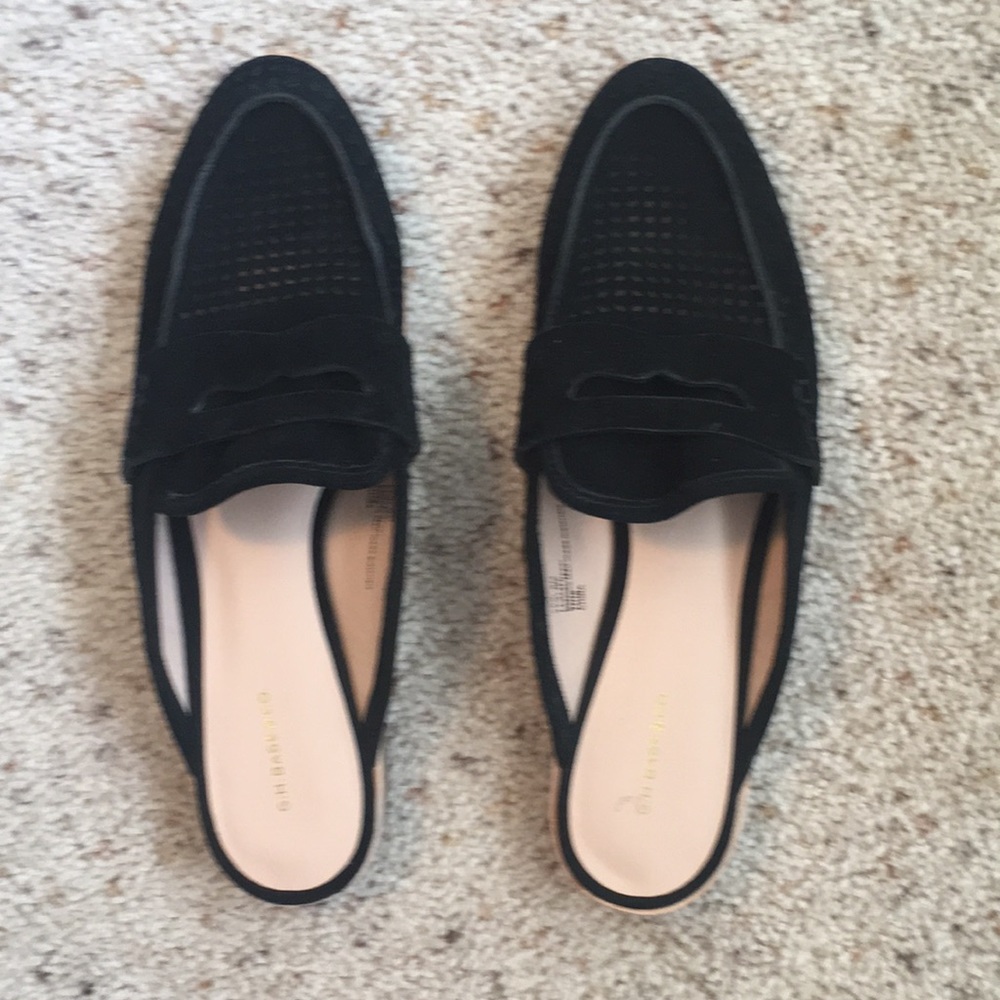 Bass black slide on mules